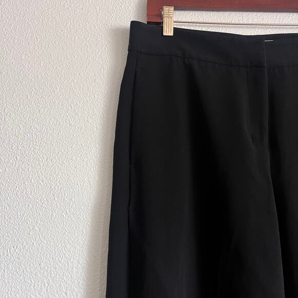 MM.LaFleur Black Wide Leg Cropped Culotte Pants Size 12 High Rise Career - Picture 6 of 10